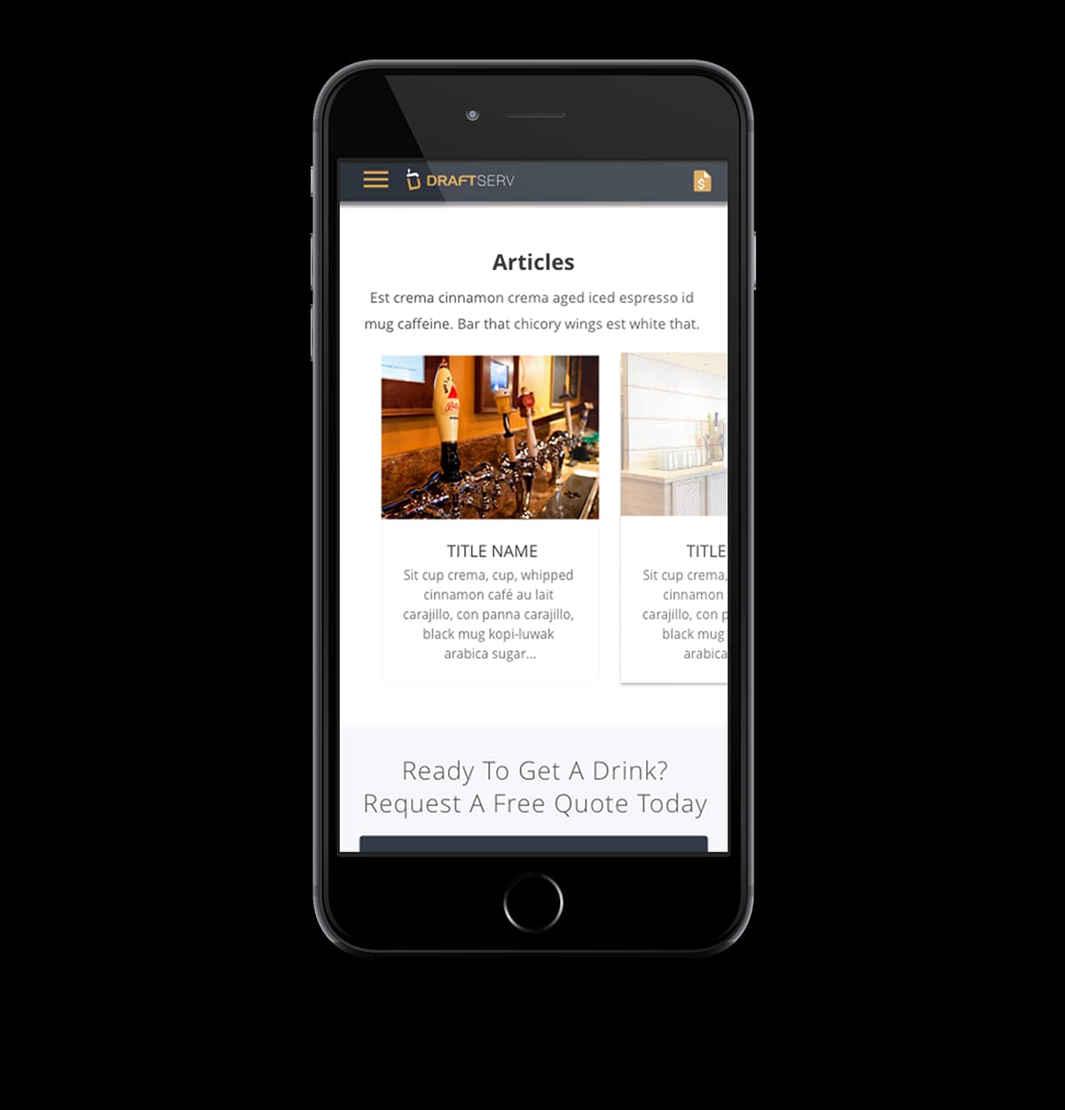 DraftServ mobile design