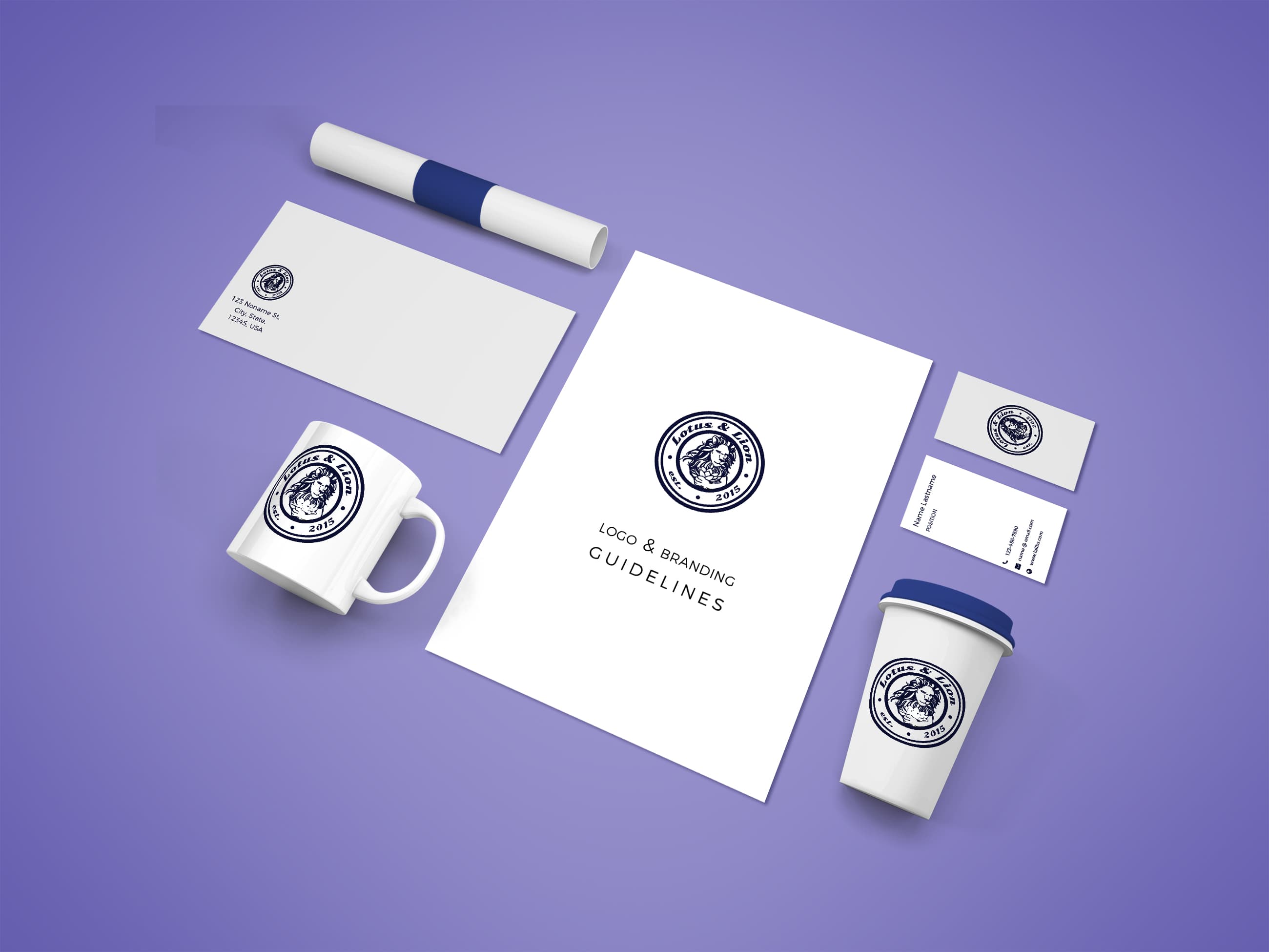 Lotus lion illustration